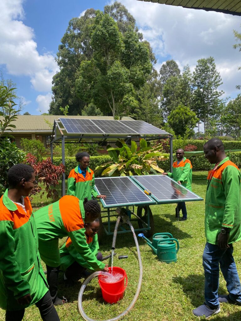 St Martin CSA trainees using modern equipment at a Laikipia VTC”