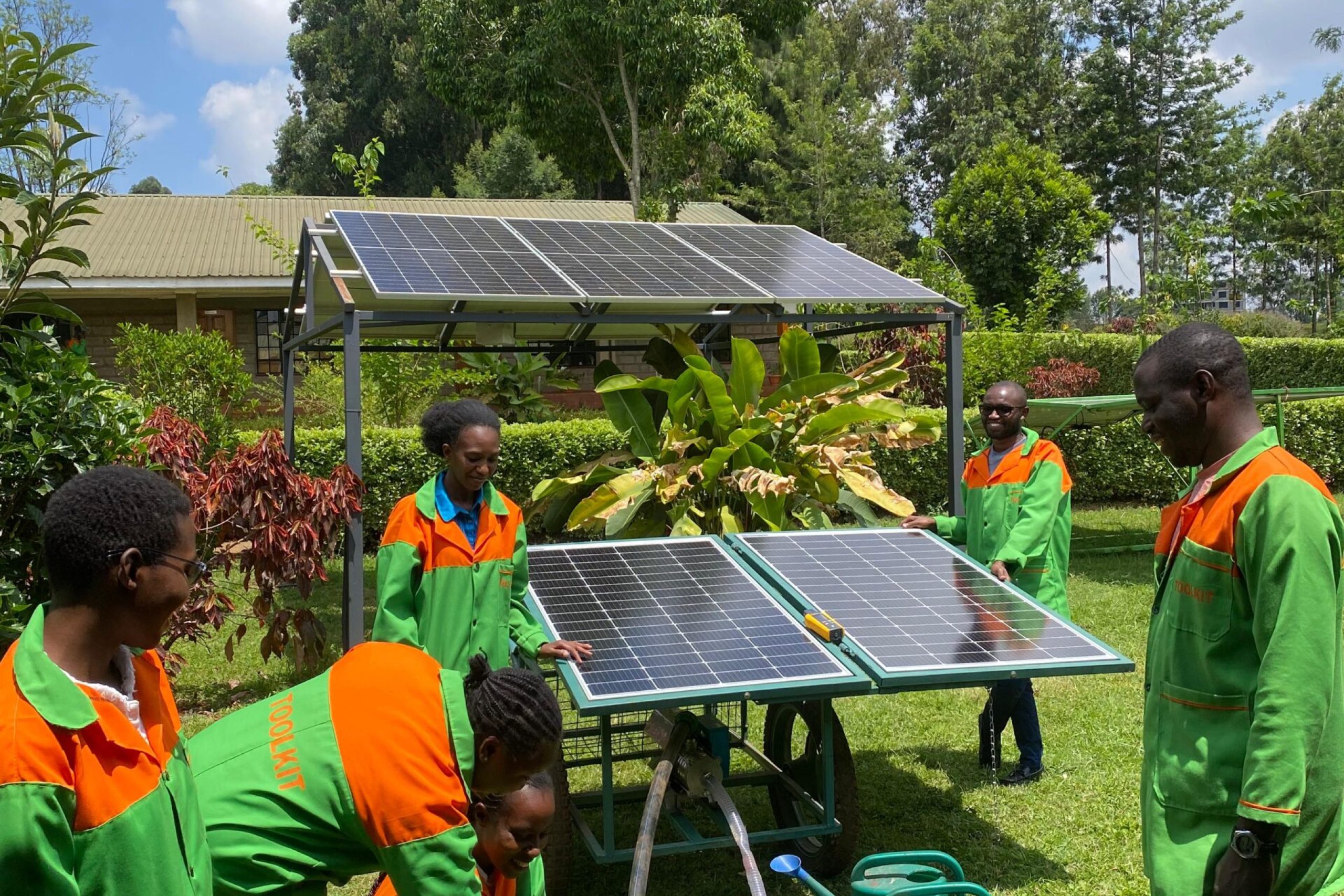 St Martin CSA trainees using modern equipment at a Laikipia VTC”