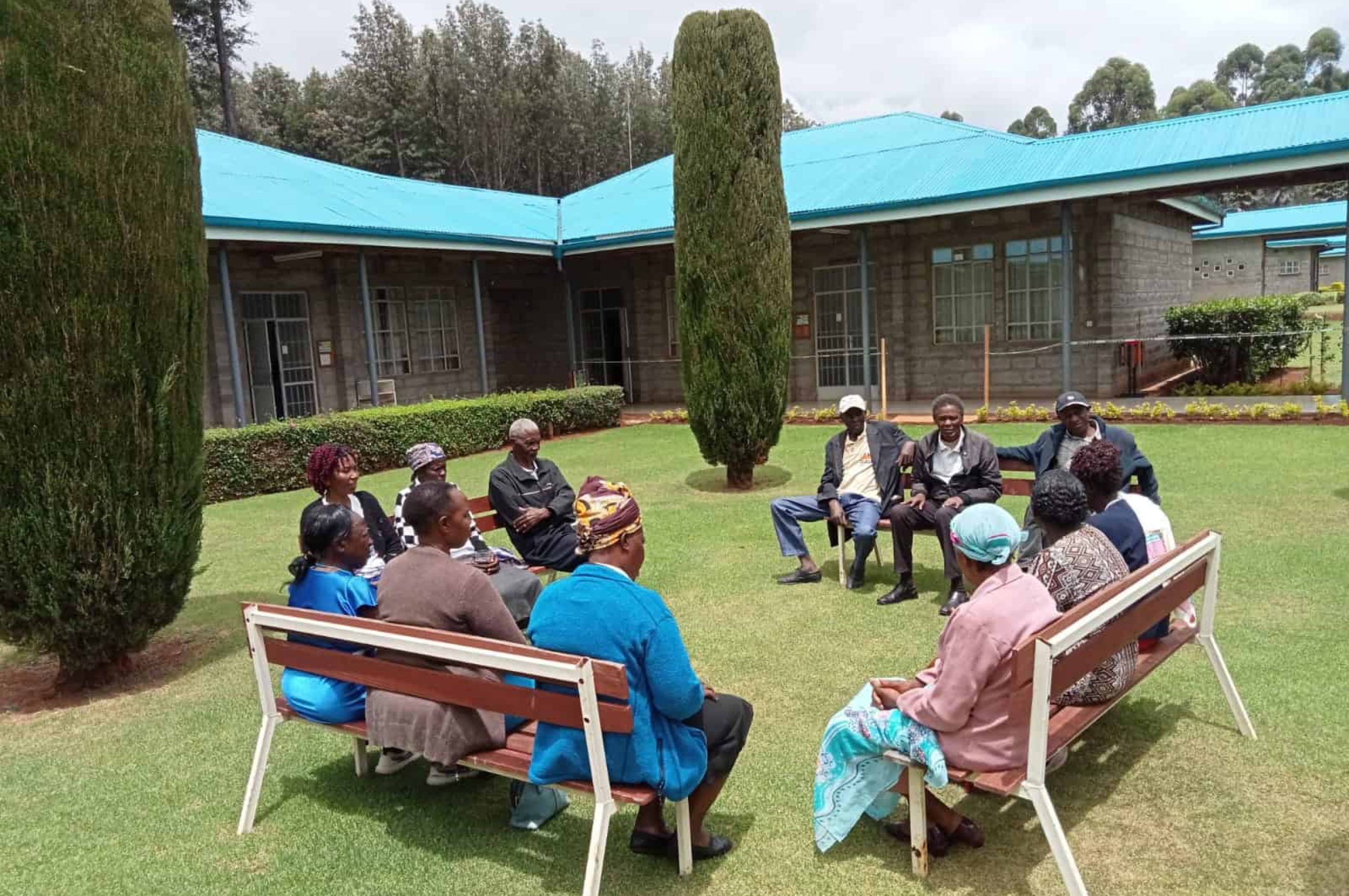 volunteers during a group sharing during a retreat in Tabor Hill
